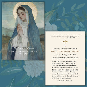 Begrafenismonument Verdrietige Maria biddend Visitekaartje