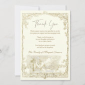 Begrafenismonument Vintage Engel Religious Bedankkaart (Voorkant)