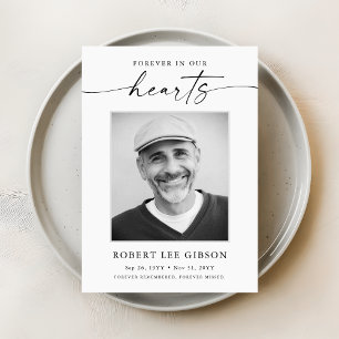 Begrafenismonument voor altijd in ons hart sympath bedankkaart