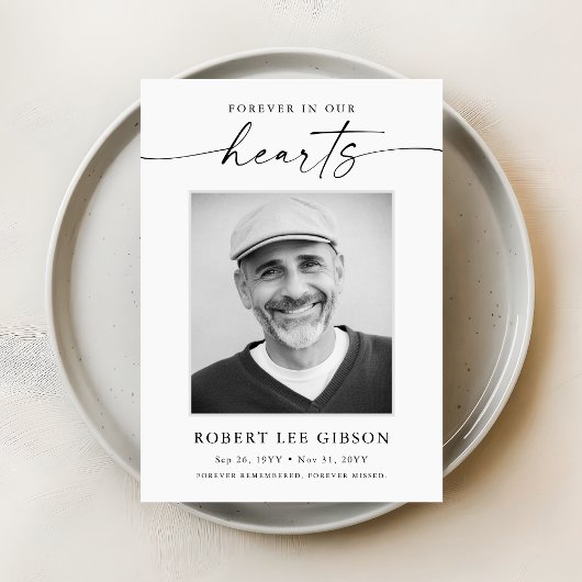 Begrafenismonument voor altijd in ons hart sympath bedankkaart