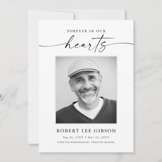 Begrafenismonument voor altijd in ons hart sympath bedankkaart (Voorkant)