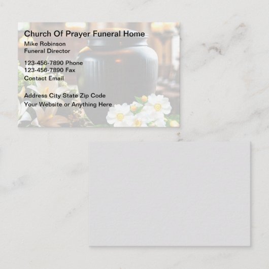 Begrafenisondernemer en crematie visitekaartje (Voorkant / Achterkant)