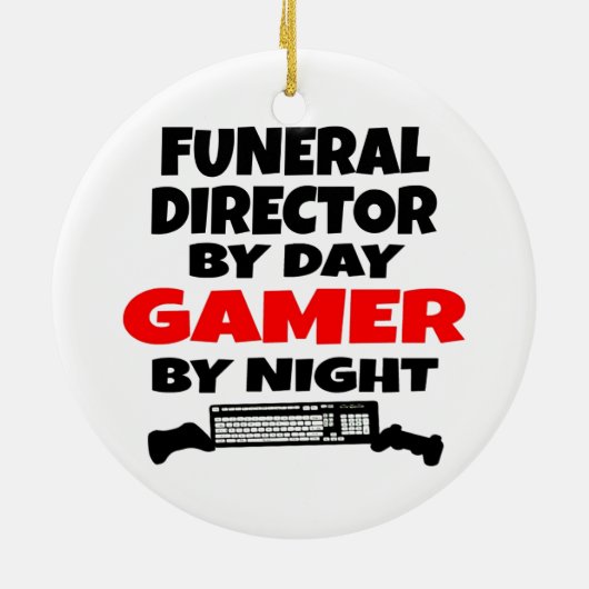 Begrafenisondernemer Gamer Keramisch Ornament (Achterkant)