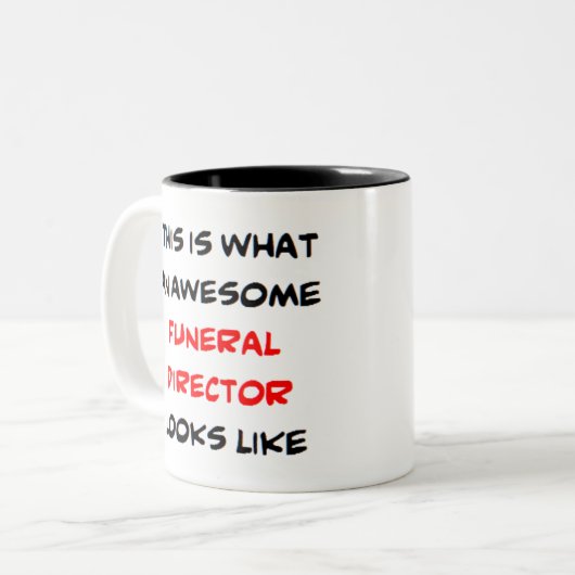 begrafenisondernemer, geweldige tweekleurige koffiemok (Voorkant links)