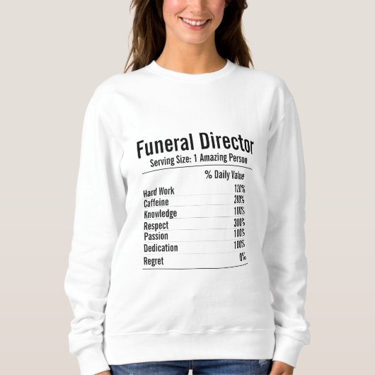 Begrafenisondernemer Gift, Voedingsfeiten Trui (Voorkant)