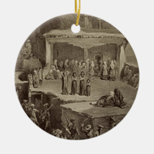 begrafenisplechtigheid in Akhaltchi, Dagest Keramisch Ornament