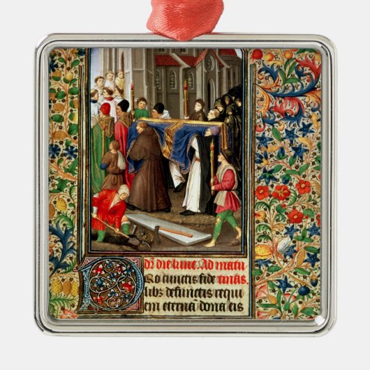 begrafenisproces met graafmachines metalen ornament (Voorkant)