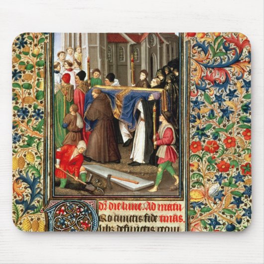 begrafenisproces met graafmachines muismat (Voorkant)