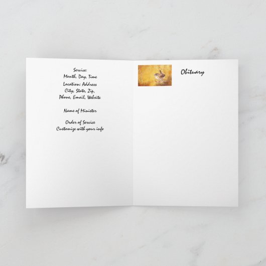 Begrafenisprogramma Aangepaste Waterverf Wren Bird Programma (Binnen)