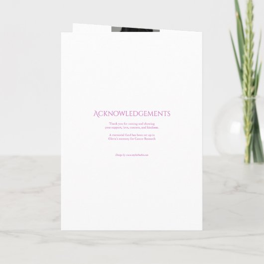 Begrafenisprogramma bestelling van service paarse programma (Achterkant)