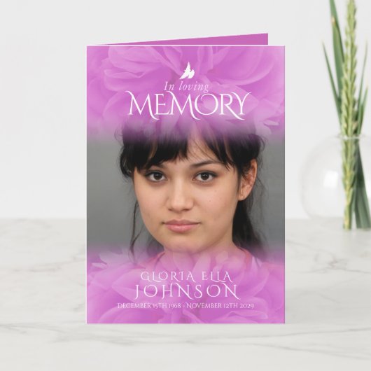 Begrafenisprogramma bestelling van service paarse  programma (Voorkant)