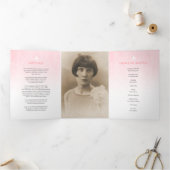 Begrafenisprogramma bestelling van service roze ro drieluik programma (Binnen)