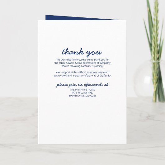 Begrafenisprogramma| Blue Gold-serviceorder Programma (Achterkant)