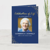 Begrafenisprogramma| Blue Gold-serviceorder Programma (Voorkant)