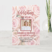 Begrafenisprogramma - Boeket van zachte roze rozen Programma (Voorkant)