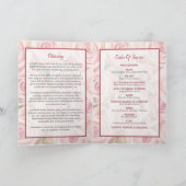 Begrafenisprogramma - Boeket van zachte roze rozen Programma (Binnen)