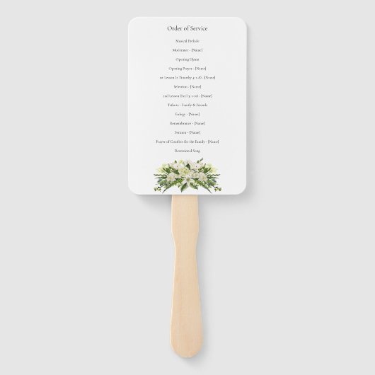 Begrafenisprogramma Fan – Memorial Keepsake Handwaaier (Achterkant)