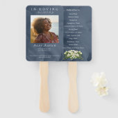 Begrafenisprogramma Fan – Memorial Keepsake Handwaaier (Voorkant en achterkant)