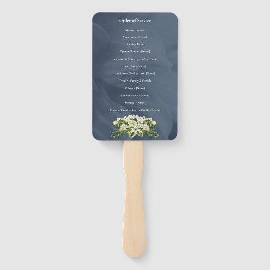 Begrafenisprogramma Fan – Memorial Keepsake Handwaaier (Achterkant)