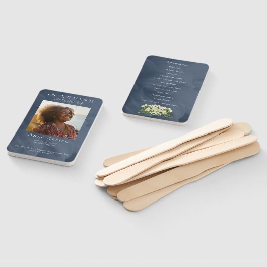 Begrafenisprogramma Fan – Memorial Keepsake Handwaaier (Niet-gemonteerd)