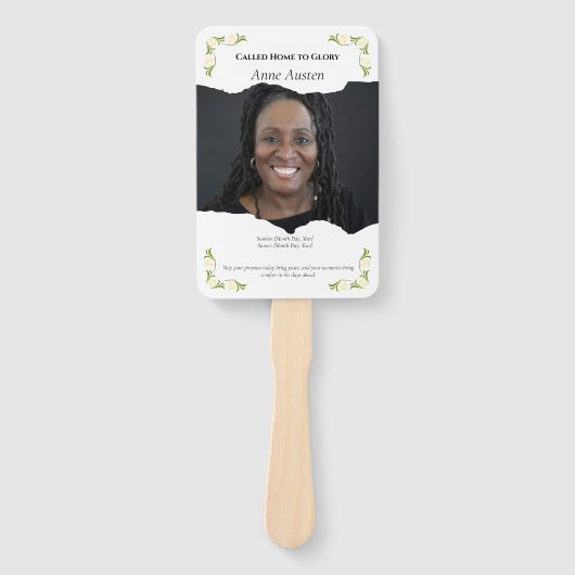 Begrafenisprogramma Fan – Memorial Keepsake Handwaaier (Voorkant)