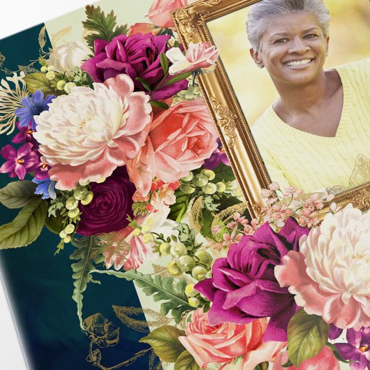 Begrafenisprogramma Floral | Uitvaartbesteldienst Kaart