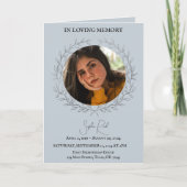 Begrafenisprogramma foto in cirkelkrans bedankkaart (Voorkant)