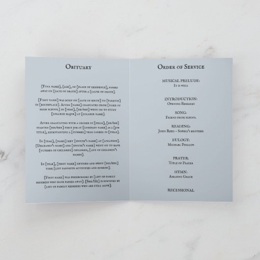 Begrafenisprogramma foto in cirkelkrans bedankkaart (Binnen)