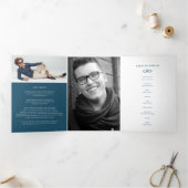 Begrafenisprogramma in ons hart donkerblauw drieluik programma (Binnen)