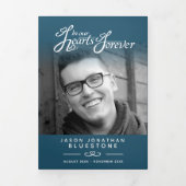 Begrafenisprogramma in ons hart donkerblauw drieluik programma (Cover)