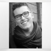 Begrafenisprogramma in ons hart donkerblauw drieluik programma (Binnenkant midden)