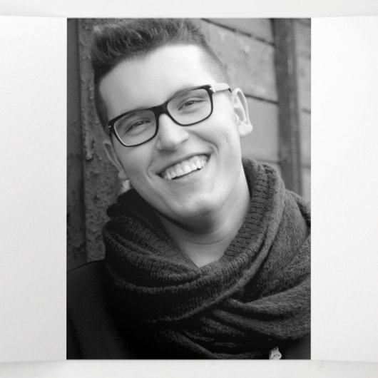 Begrafenisprogramma in ons hart donkerblauw drieluik programma (Binnenkant midden)