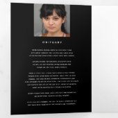 Begrafenisprogramma in ons hart zwart wit drieluik programma (Binnenzijde eerst)