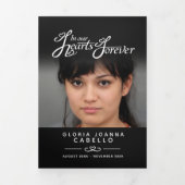 Begrafenisprogramma in ons hart zwart wit drieluik programma (Cover)