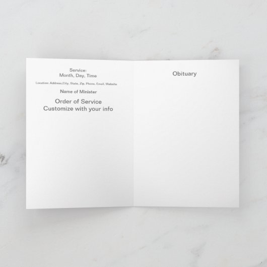 Begrafenisprogramma Jezus, Schrift, Christelijk Programma (Binnen)