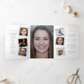 Begrafenisprogramma kiekje foto's peach drieluik programma (Binnen)