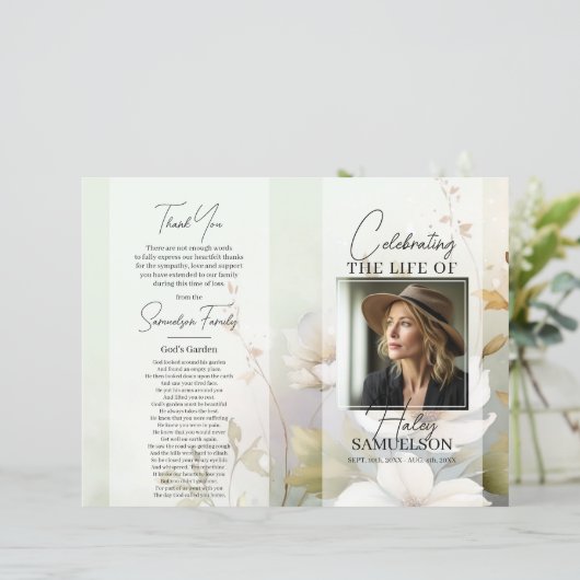 BegrafenisPROGRAMMA Memorial Wildflowers Dank | FO (Staand voorkant)