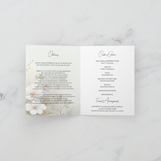 BegrafenisPROGRAMMA Memorial Wildflowers | FOTO Kaart (Binnen)