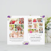 Begrafenisprogramma met Paarse en Cream Flowers (Staand voorkant)