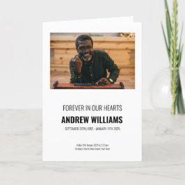 begrafenisprogramma | Orde van Service Zwart-wit Bedankkaart