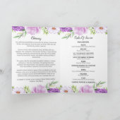 Begrafenisprogramma - Paarse en roze bloemen ontwe Programma (Binnen)