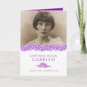 Begrafenisprogramma paarse vergeet-me-nots programma (Voorkant)