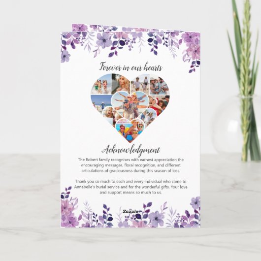 Begrafenisprogramma - Paarse wilde bloemen ontwerp Programma (Achterkant)