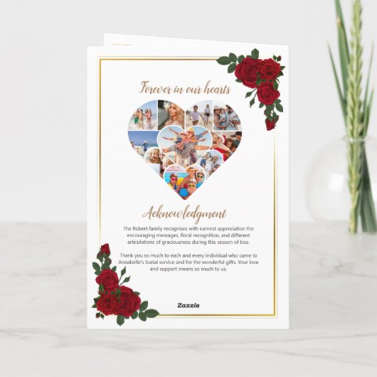 Begrafenisprogramma - Rode Rozen en Gouden Grens Programma (Achterkant)