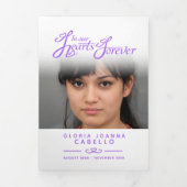 Begrafenisprogramma service in ons hart wit paarse drieluik programma (Cover)