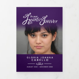 Begrafenisprogramma service in onze harten donker  drieluik programma