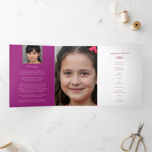 Begrafenisprogramma service in onze harten moerbei drieluik programma (Binnen)