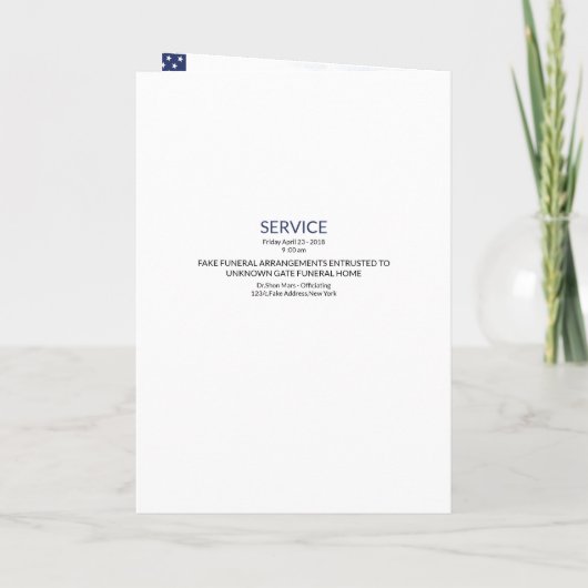 begrafenisprogramma Sjabloon leger (Achterkant)
