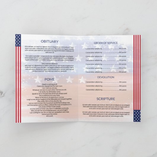 begrafenisprogramma Sjabloon leger (Binnen)