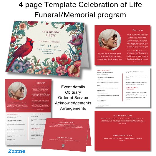 Begrafenisprogramma Sjabloon Memorial Celebration